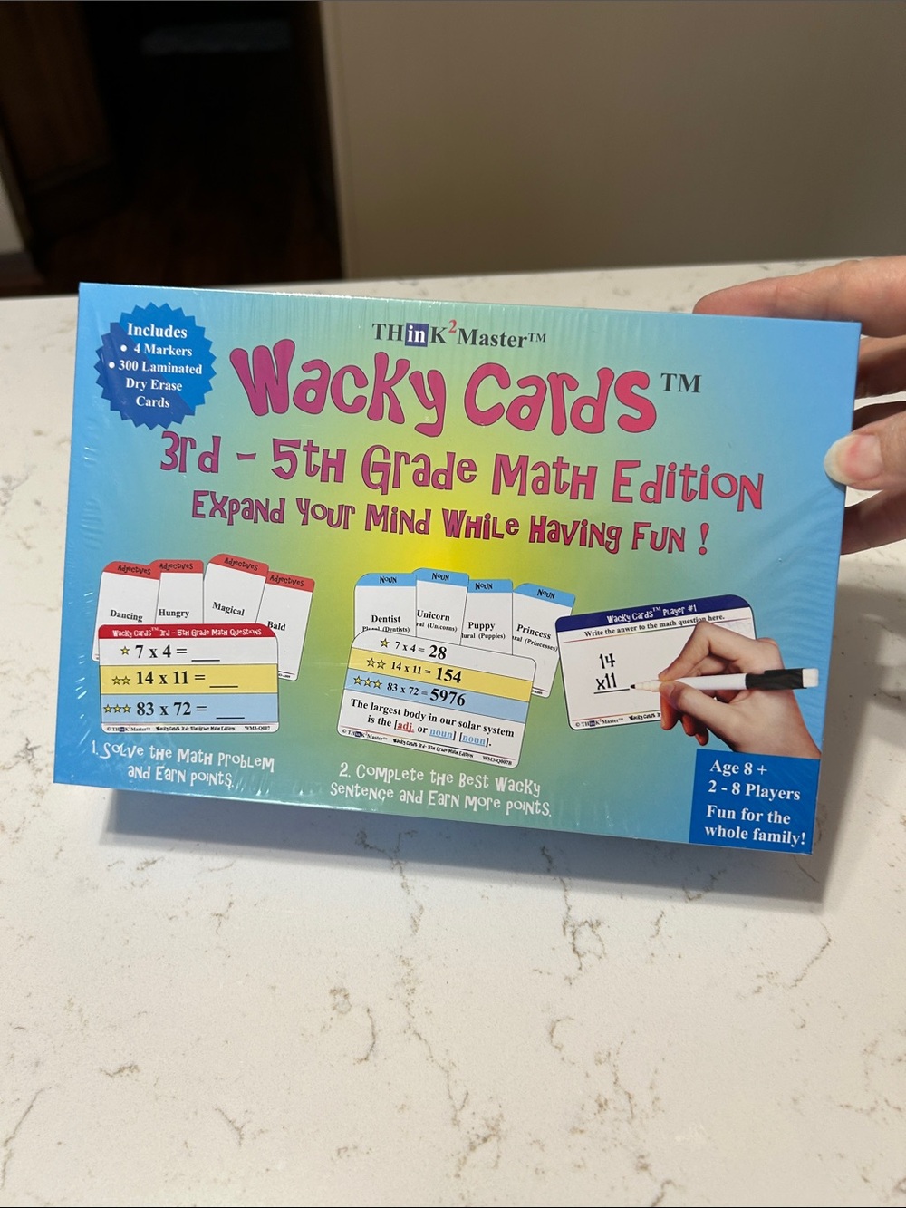 Wacky Cards 3rd-5th Grade Math Edition - Blue